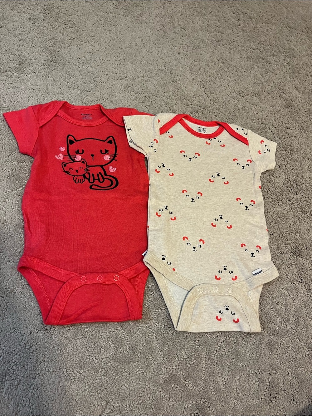 New Red Cat Graphic Baby One-Piece Bodysuit